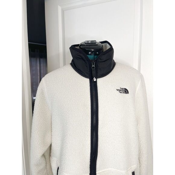 The North Face Fleece Sherpa Full Zip Contrast Trim Collar Pocket Cozy Jacket - Picture 6 of 16